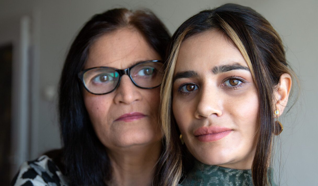 Activiste Kamela Hamidy en dochter Morvarid