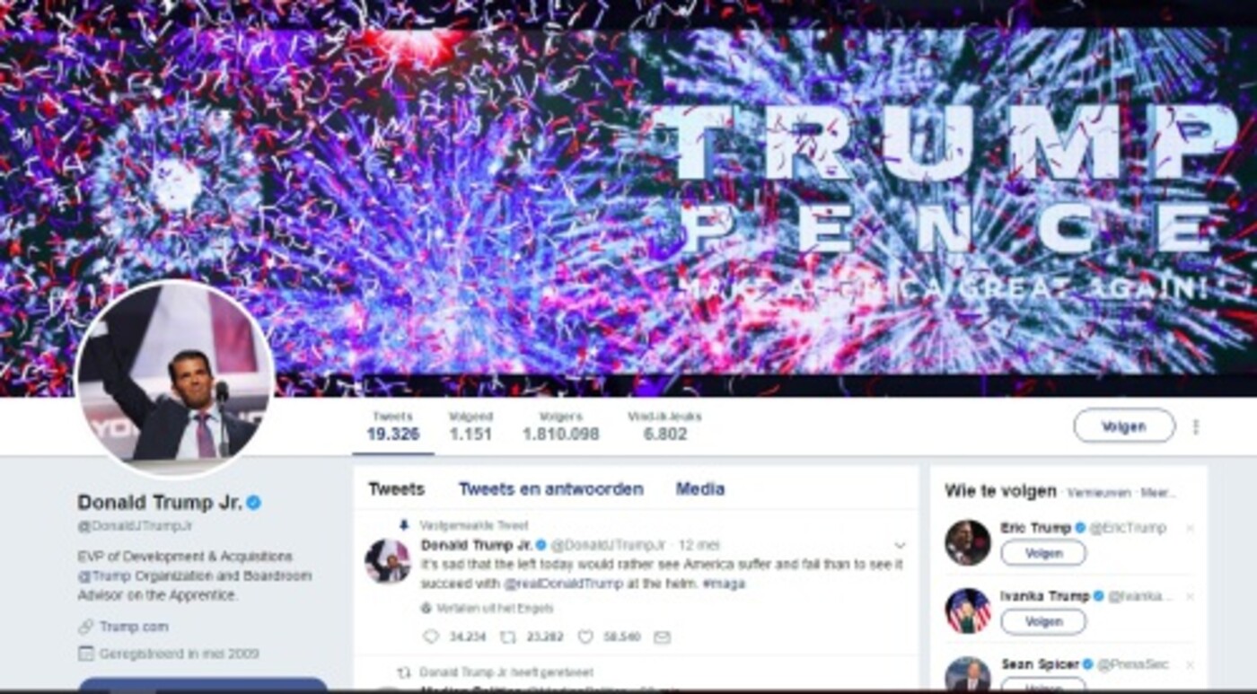 De vlucht naar voren van Trump Jr.
