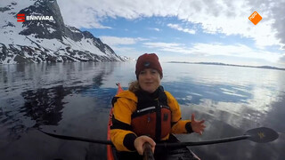 Nienke spot walvissen tijdens het kajakken