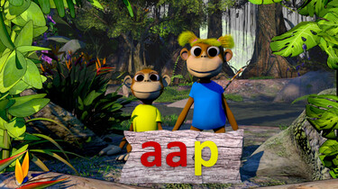 Letterjungle: De letter aa: aap