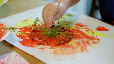 Verven met bloemen
