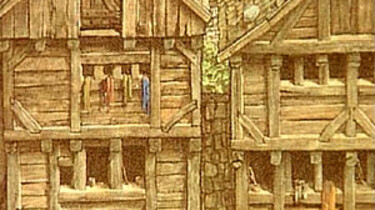 Houten huizen in de Middeleeuwen