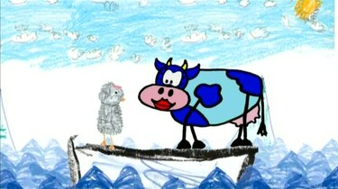Blauwe koe wil knuffelen