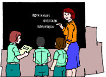 juf voor het schoolbord juf voor het schoolbord