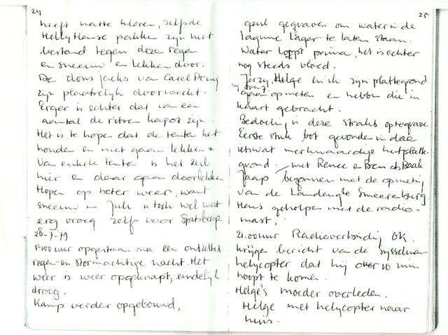 Dagboekpagina van Hacquebord.