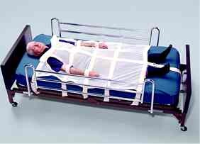 Spanlaken voor fixatie van onhandelbare psychiatrische patienten.