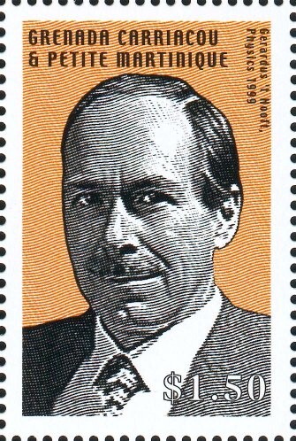Postzegel van Nobelprijswinnaar Gerard 't Hooft uit Grenada, 2002. Postzegel van Nobelprijswinnaar Gerard 't Hooft uit Grenada, 2002.