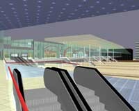 Computermodel van treinstation