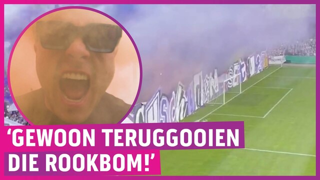 Voetbalfans nemen enorm risico met rookbom: ?Zeer chemisch!'