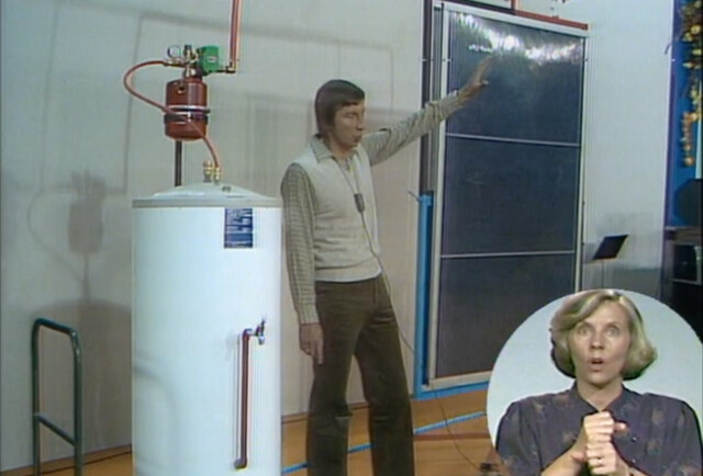 Henk Binnendijk met zonnepaneel | EO-Jongerendag 1979.