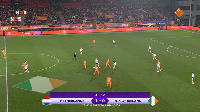 NOS WK-kwalificatie Voetbal Nederland - Ierland 2e helft