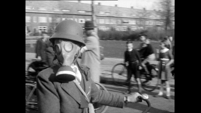 Man met gasmasker