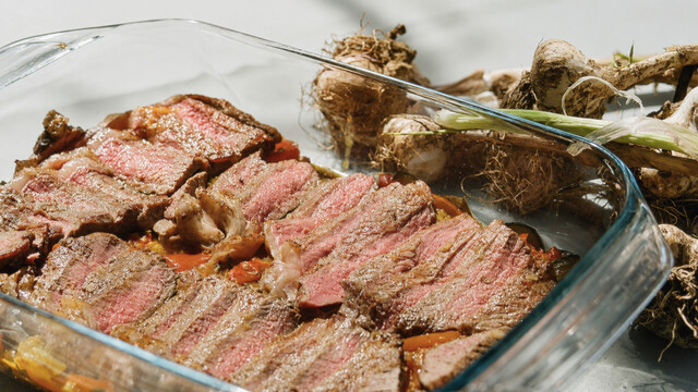 Entrecote met verse knoflook