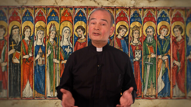 Override of the title Een priester presenteert een explainervideo