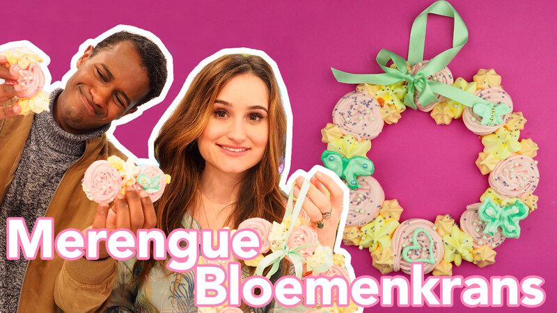 Merengue Bloemenkrans met Habramu (Klokhuis) - Recept | Jill