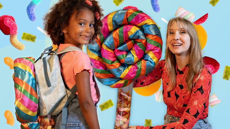 Lollyrugzak vol met snoep