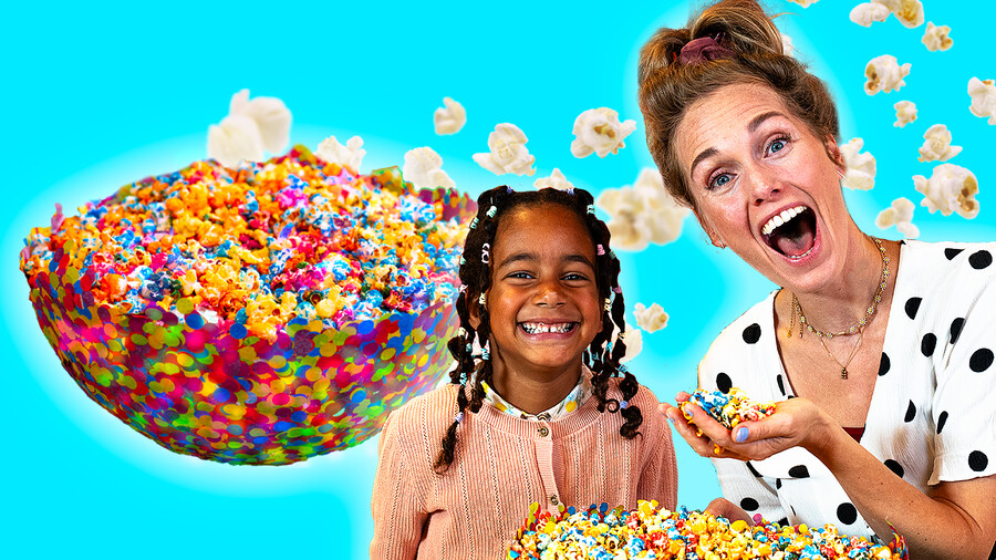 Mega bak regenboog popcorn