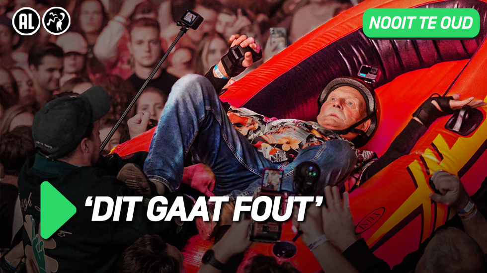 Opa (88) VALT met CROWDSURFEN op FESTIVAL