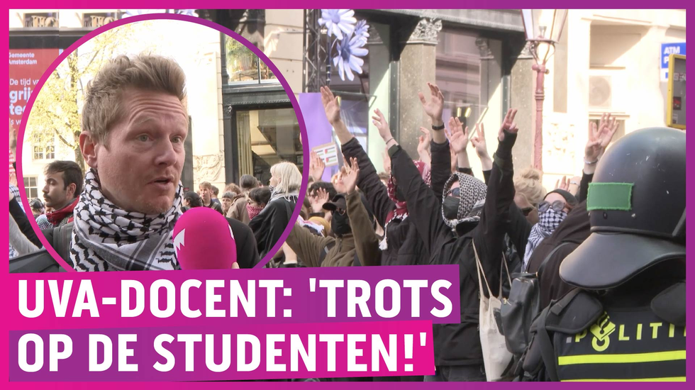 Losgeslagen pro Palestina-demonstranten slopen UvA!