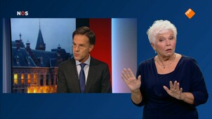 NOS Gesprek minister-president met gebarentolk